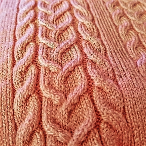 Vtg Casual Corner L Pink Long Sleeve Cable Knit Sweater Euc - Picture 8 of 8